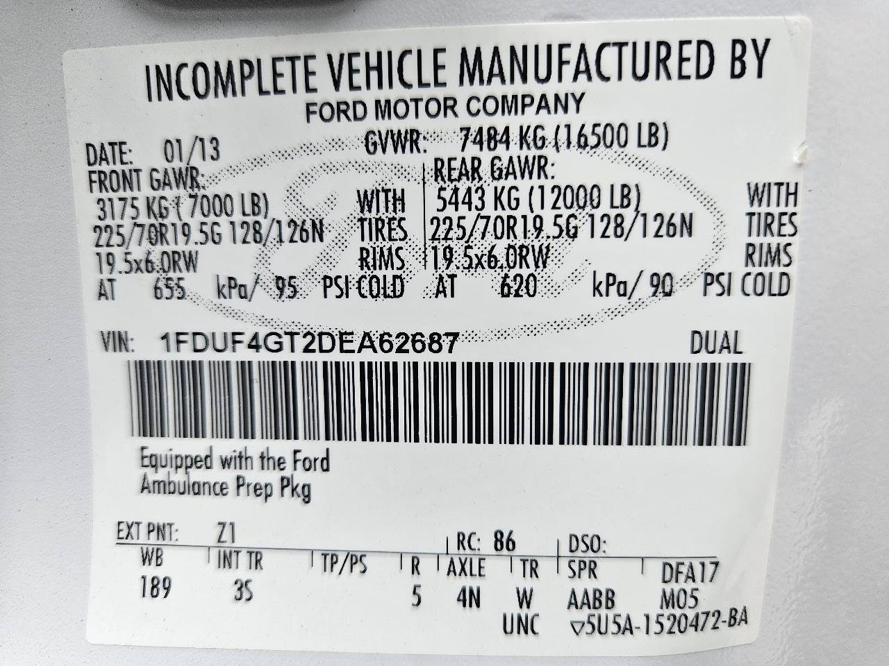 Used 2013 Ford F450 XLT w/ Ambulance Preparation Pkg RWD image 78