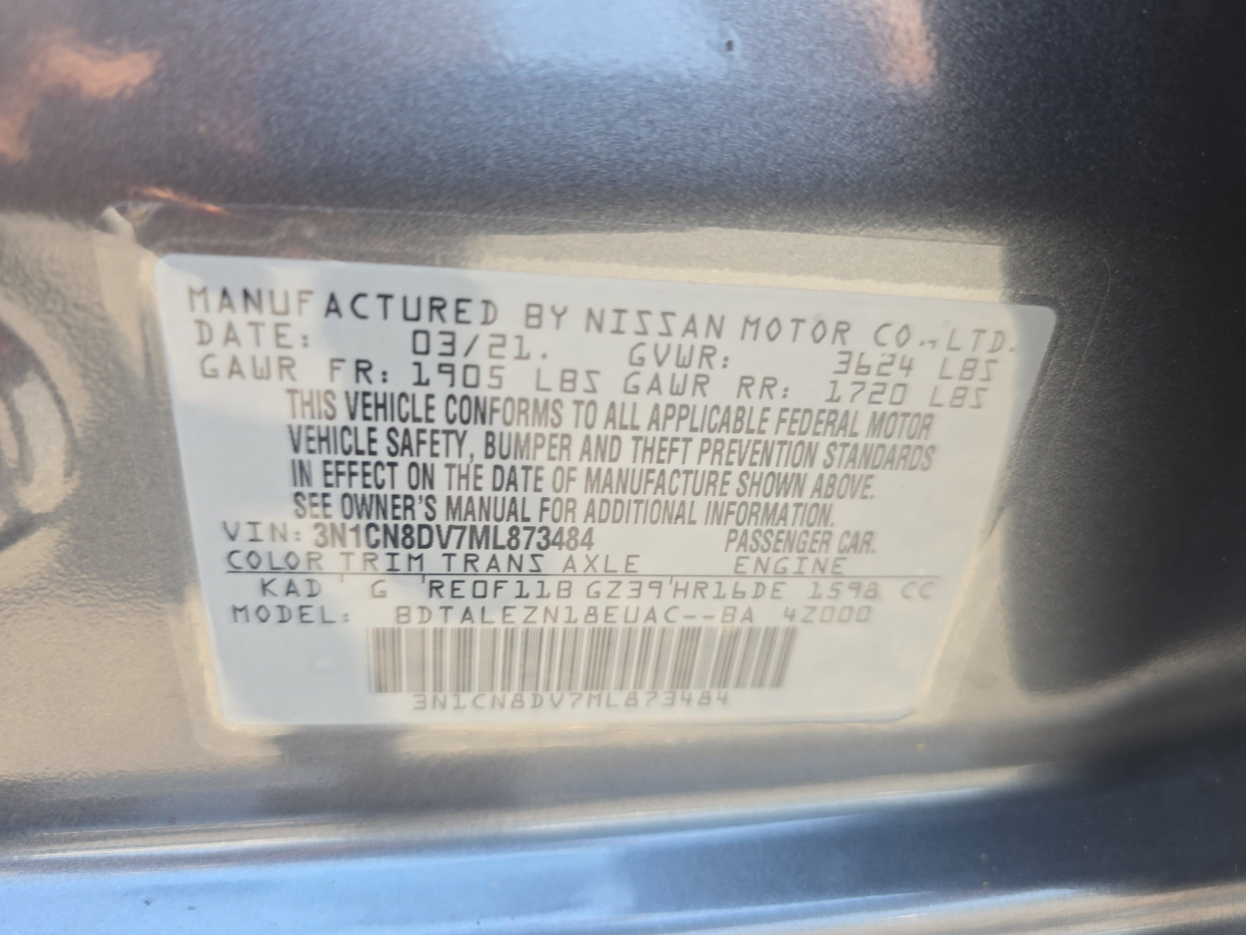 Used 2021 Nissan Versa S FWD image 33