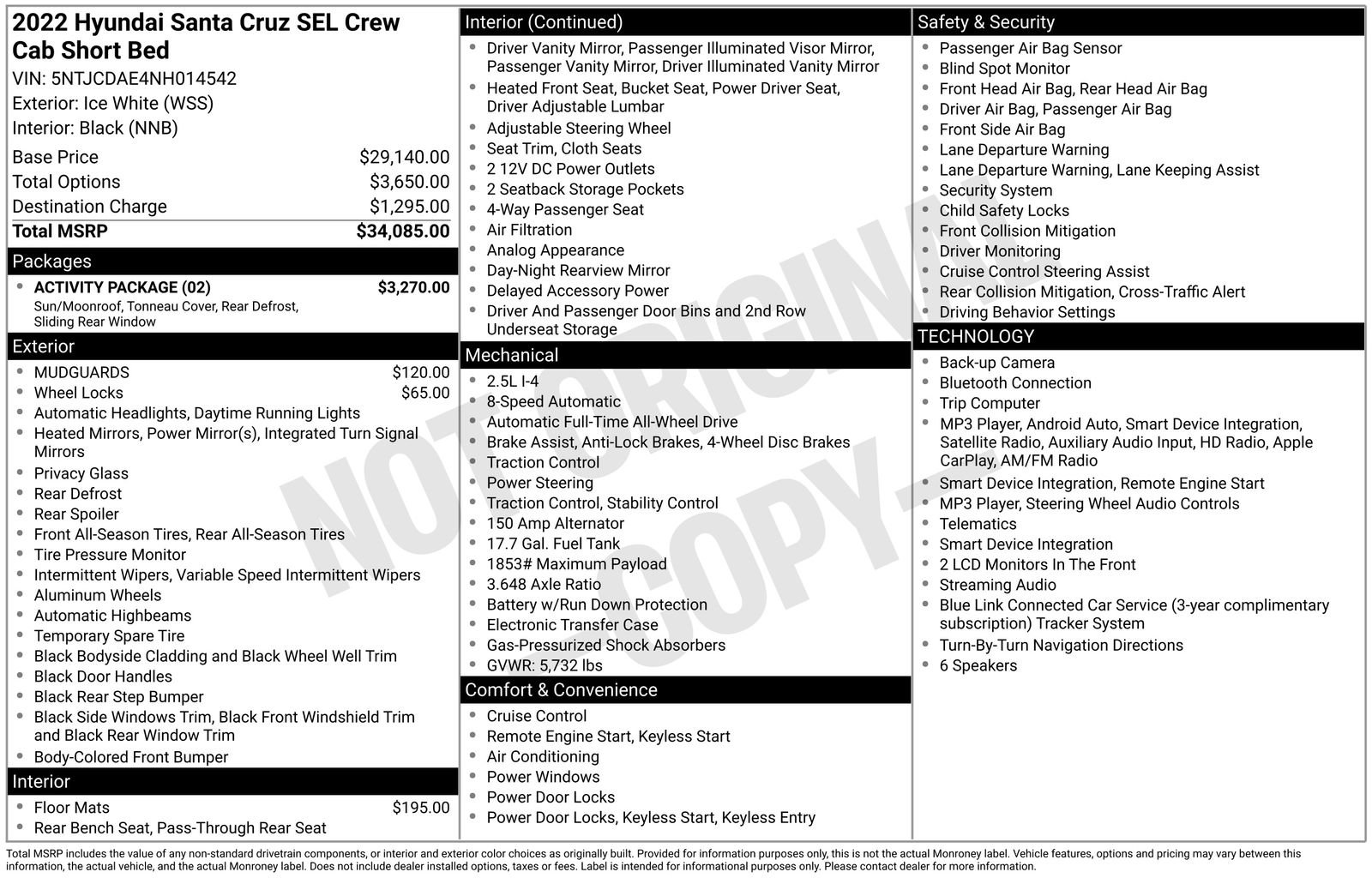 Used 2022 Hyundai Santa Cruz SEL w/ Activity Package AWD/4WD image 74