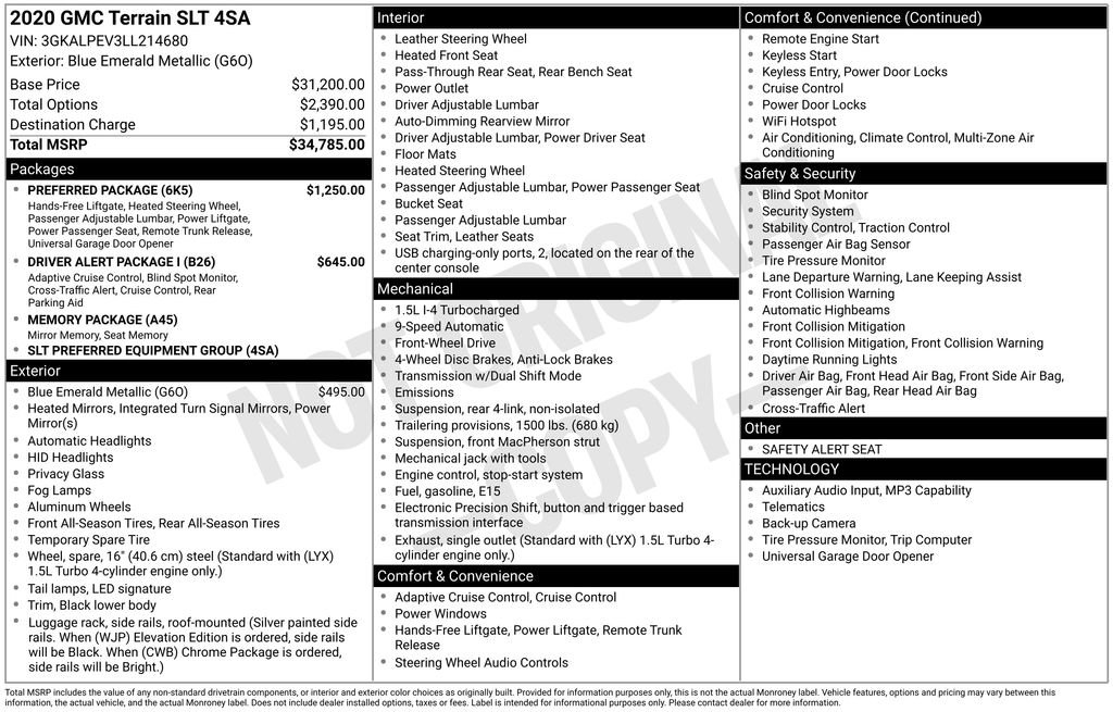 Used 2020 GMC Terrain SLT w/ Preferred Package FWD image 6