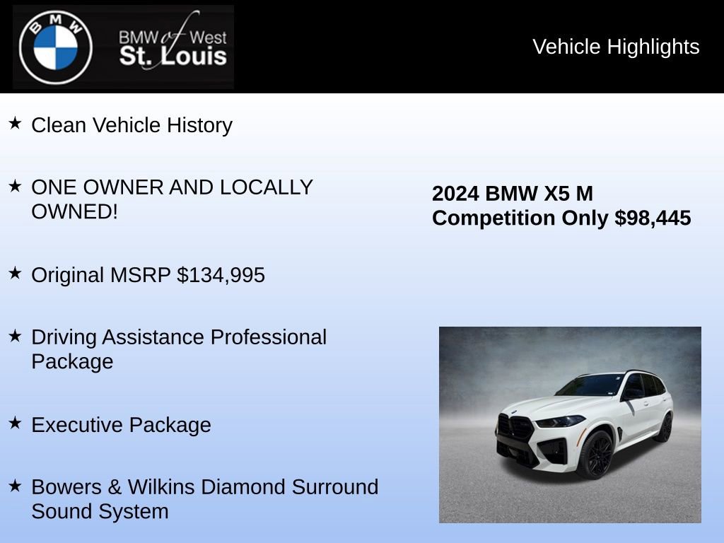 Used 2024 BMW X5 M Competition w/ Executive Package AWD/4WD image 8