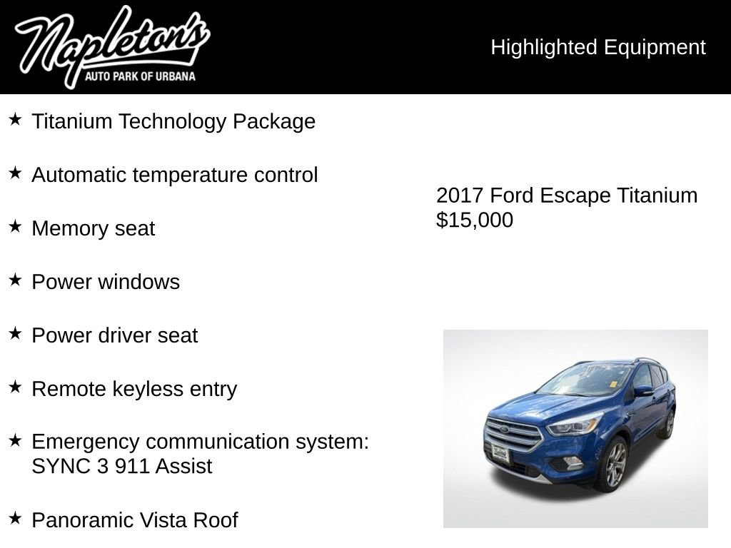 Used 2017 Ford Escape Titanium w/ Equipment Group 301A image 4