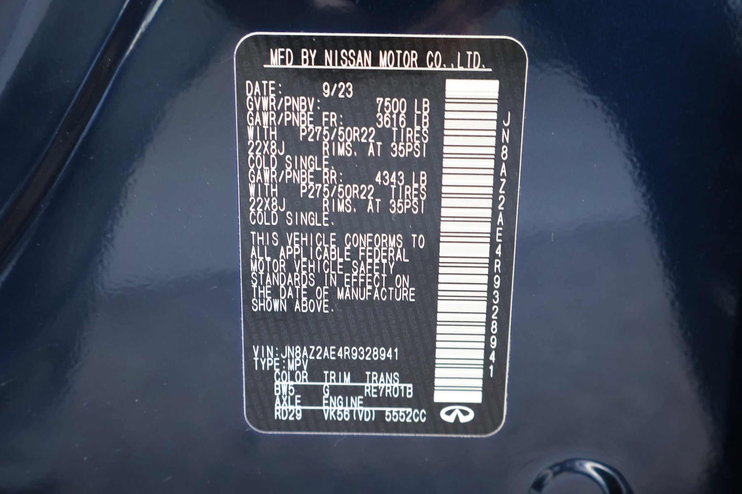 Certified 2024 INFINITI QX80 Premium Select w/ Cargo Package image 32