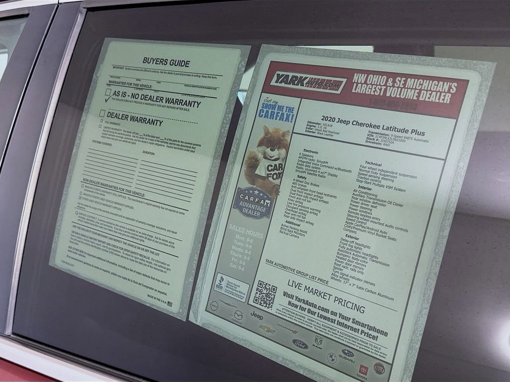 Certified 2020 Jeep Cherokee Latitude Lux w/ Quick Order Package 26H Lux image 16