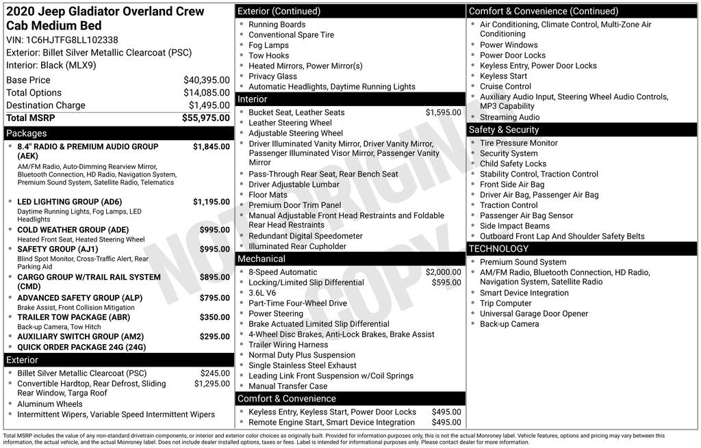 Used 2020 Jeep Gladiator Overland image 5