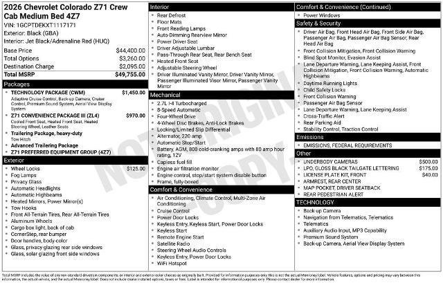 New 2026 Chevrolet Colorado Z71 w/ Technology Package image 37