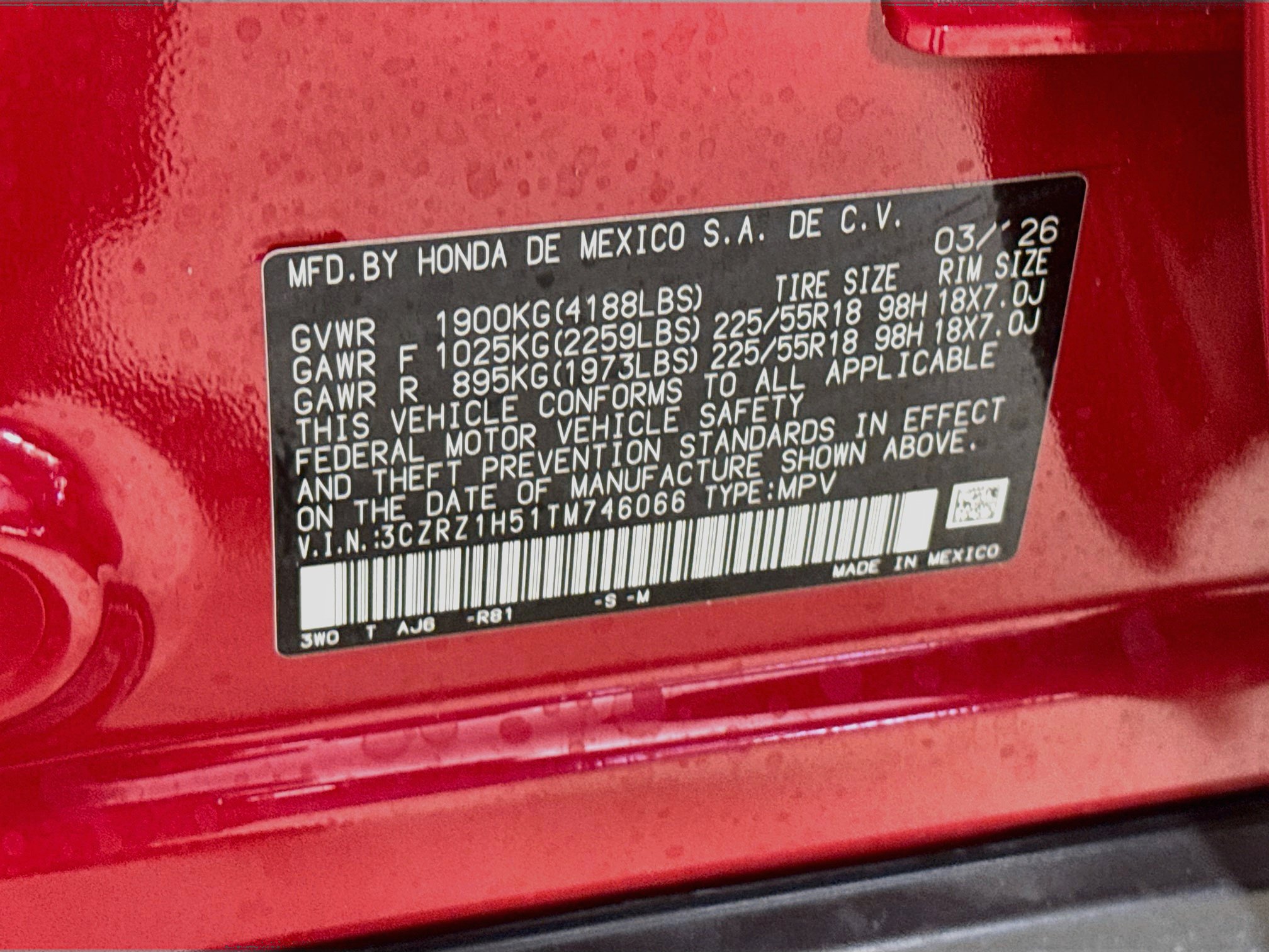 Certified 2026 Honda HR-V Sport image 37