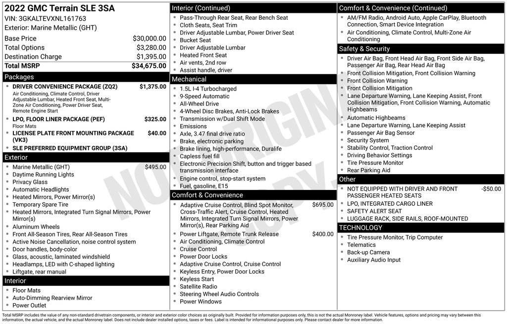 Used 2022 GMC Terrain SLE w/ Driver Convenience Package image 34