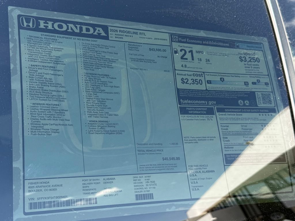New 2026 Honda Ridgeline RTL image 25