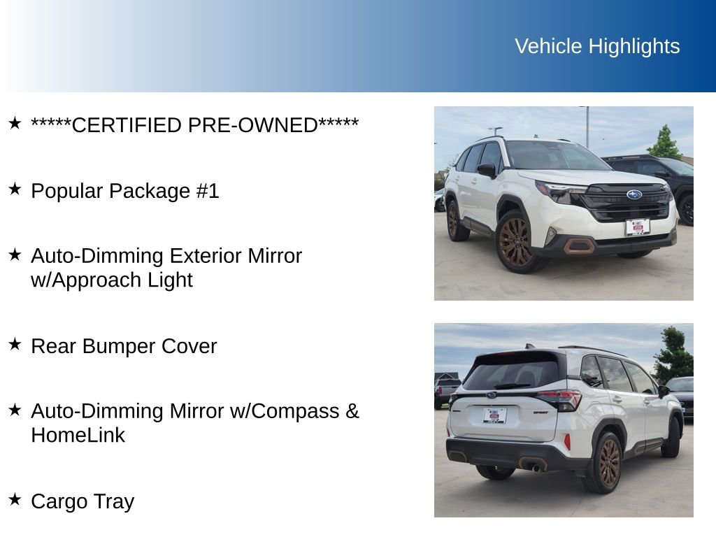 Certified 2025 Subaru Forester Sport w/ Popular Package #1 AWD/4WD image 5