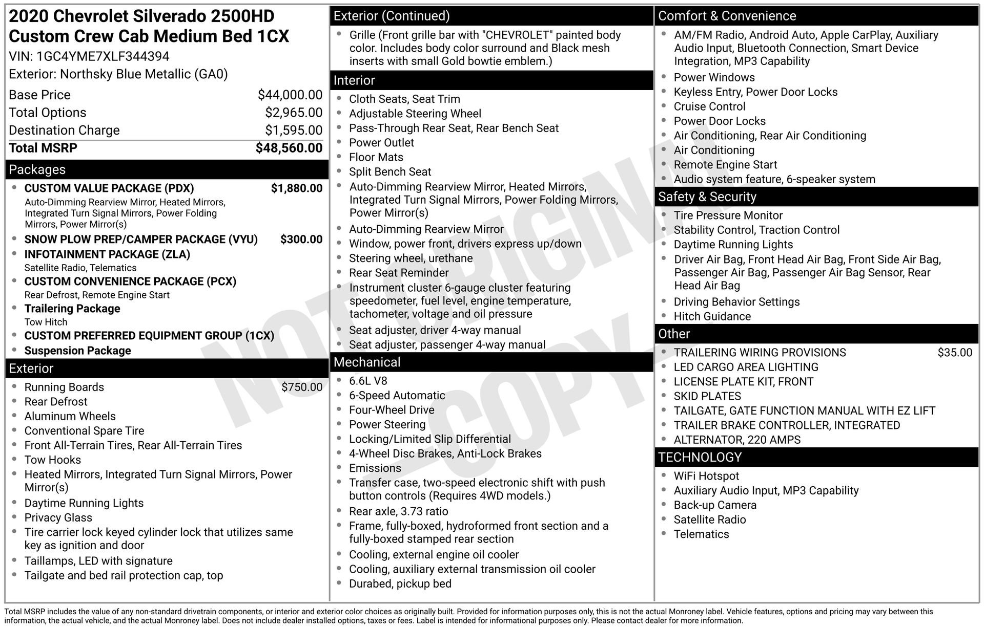 Used 2020 Chevrolet Silverado 2500 Custom w/ Custom Value Package AWD/4WD image 4