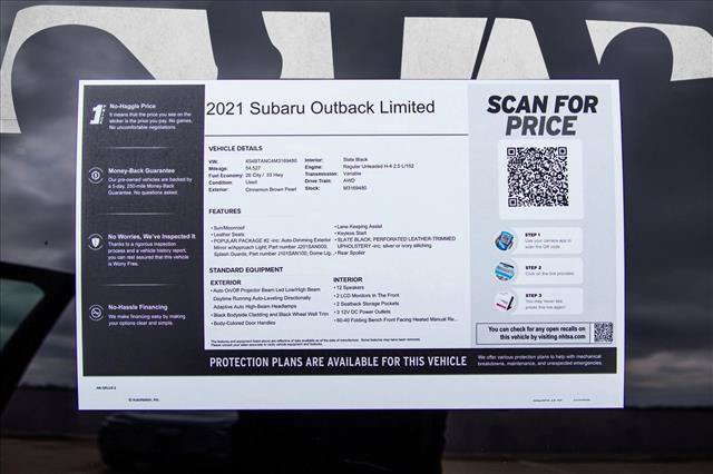 Used 2021 Subaru Outback Limited w/ Popular Package #2 AWD/4WD image 29