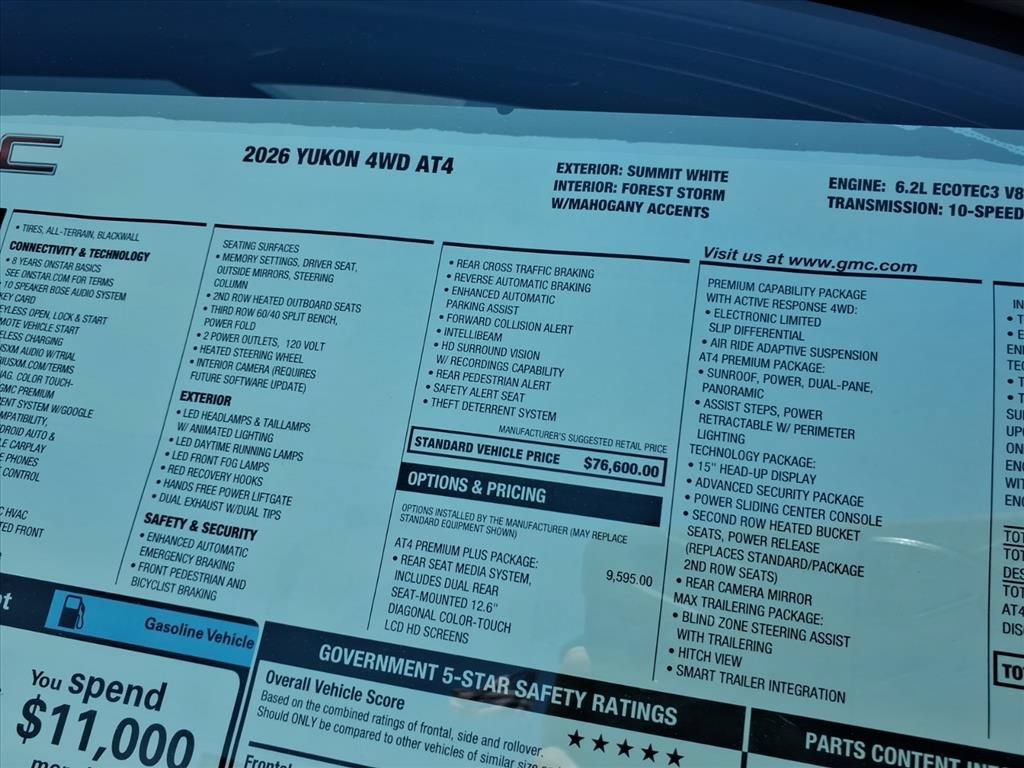 New 2026 GMC Yukon AT4 w/ AT4 Premium Plus Package AWD/4WD image 11