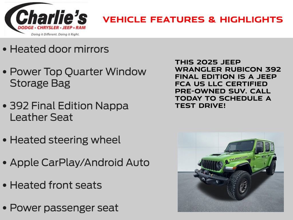 Certified 2025 Jeep Wrangler Rubicon 392 image 13