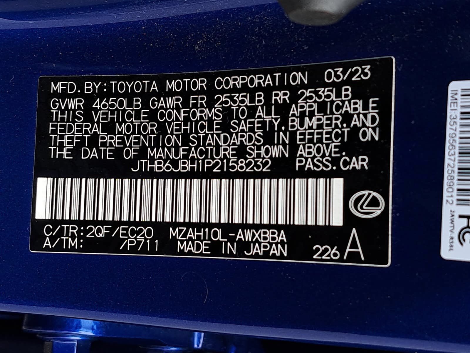 Used 2023 Lexus UX 250h F Sport w/ Accessory Package (Z2) FWD image 38