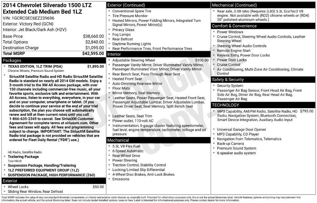 Used 2014 Chevrolet Silverado 1500 LTZ w/ Texas Edition, 1LZ Trim RWD image 39