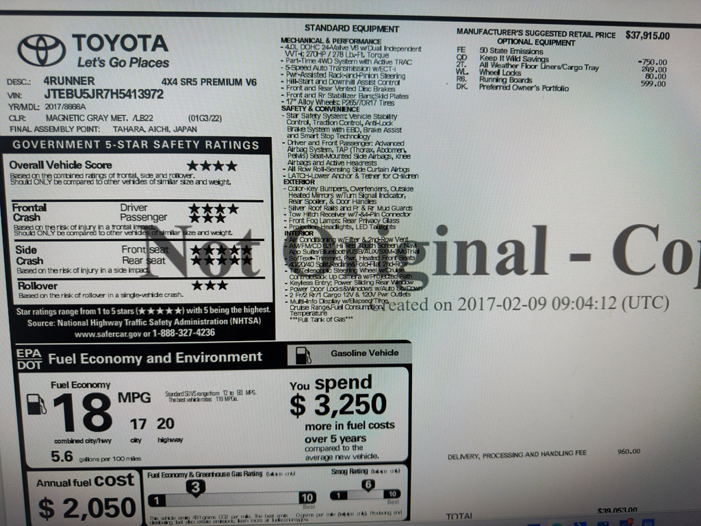 Used 2017 Toyota 4Runner SR5 image 16