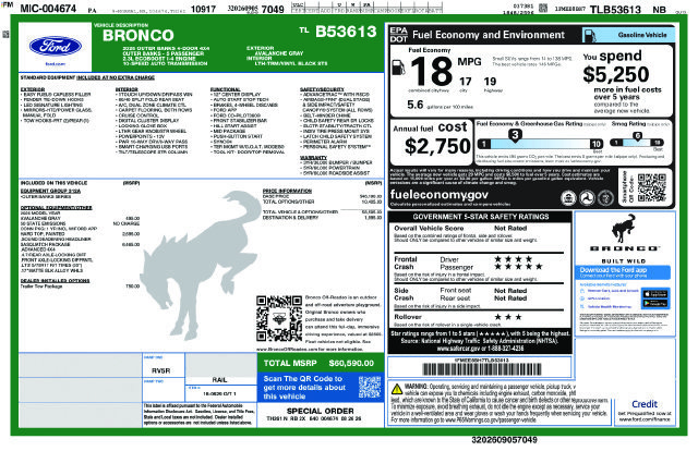 New 2026 Ford Bronco Outer Banks w/ Sasquatch Package AWD/4WD image 2