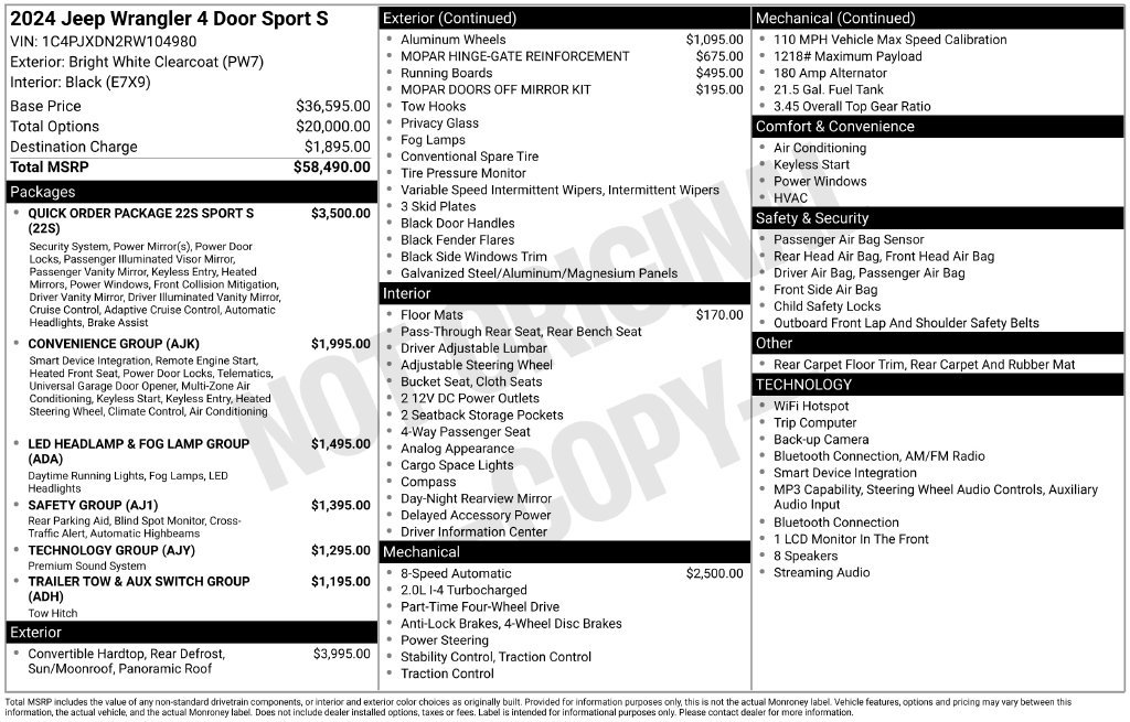 Used 2024 Jeep Wrangler Unlimited Sport AWD/4WD image 5