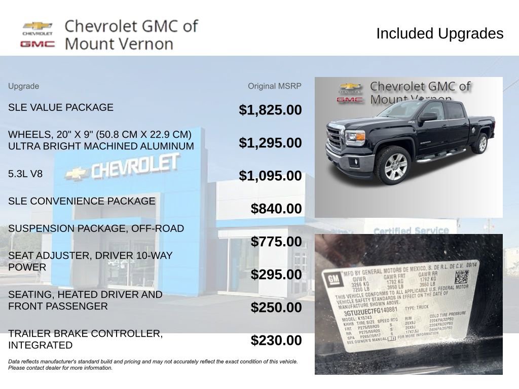 Used 2015 GMC Sierra 1500 SLE w/ SLE Value Package image 6