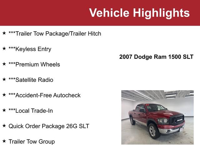 Used 2007 Dodge Ram 1500 Truck SLT w/ Quad Cab Big Horn Value Group image 2