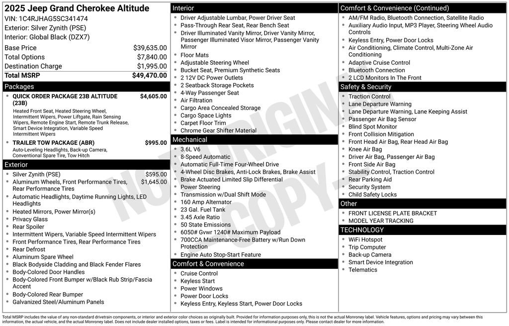 Used 2025 Jeep Grand Cherokee Altitude AWD/4WD image 6