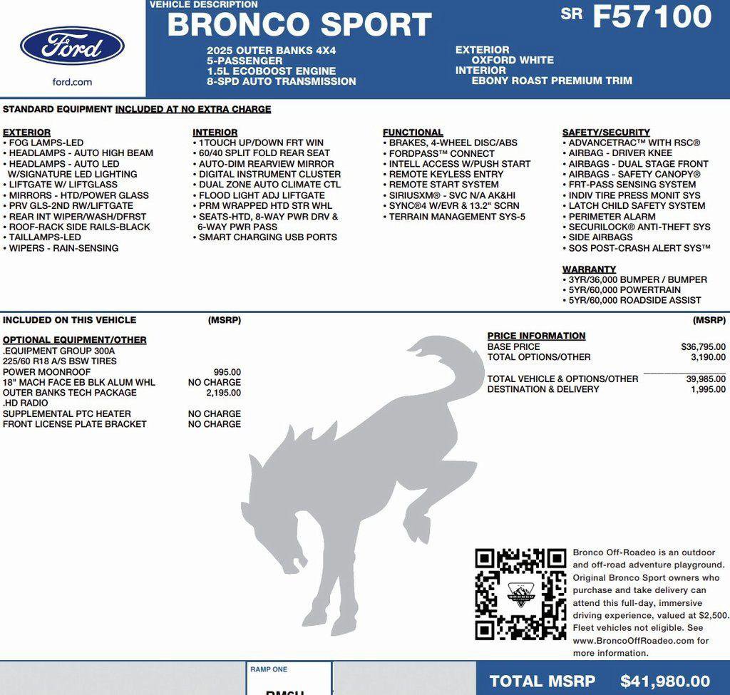 New 2025 Ford Bronco Sport Outer Banks w/ Outer Banks Tech Package+ image 2