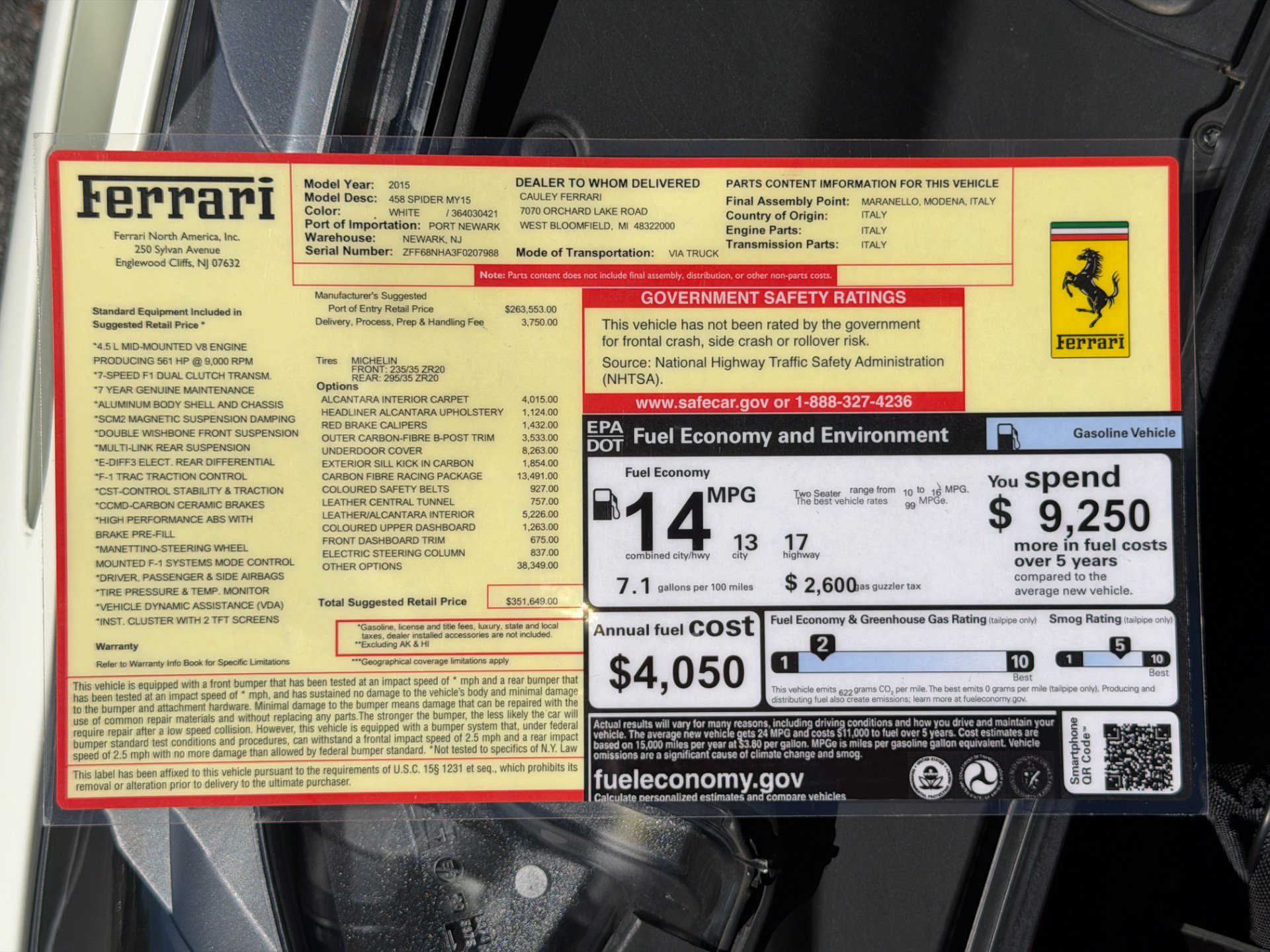 Used 2015 Ferrari 458 Spider RWD image 92