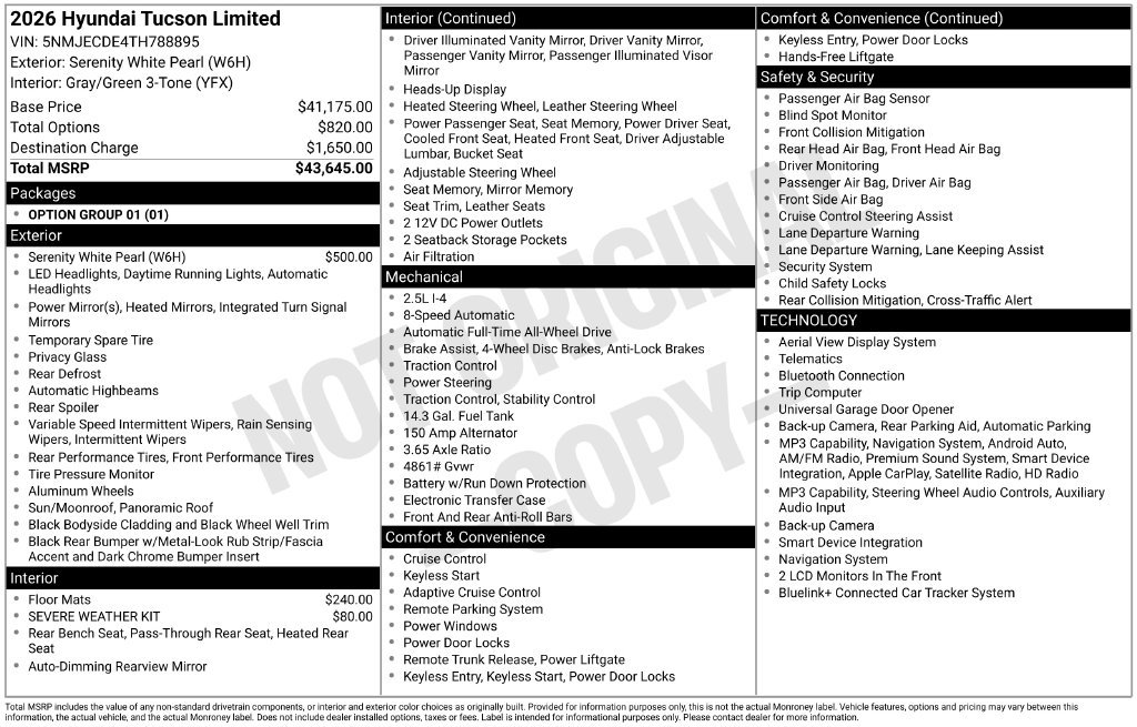 New 2026 Hyundai Tucson Limited AWD/4WD image 8
