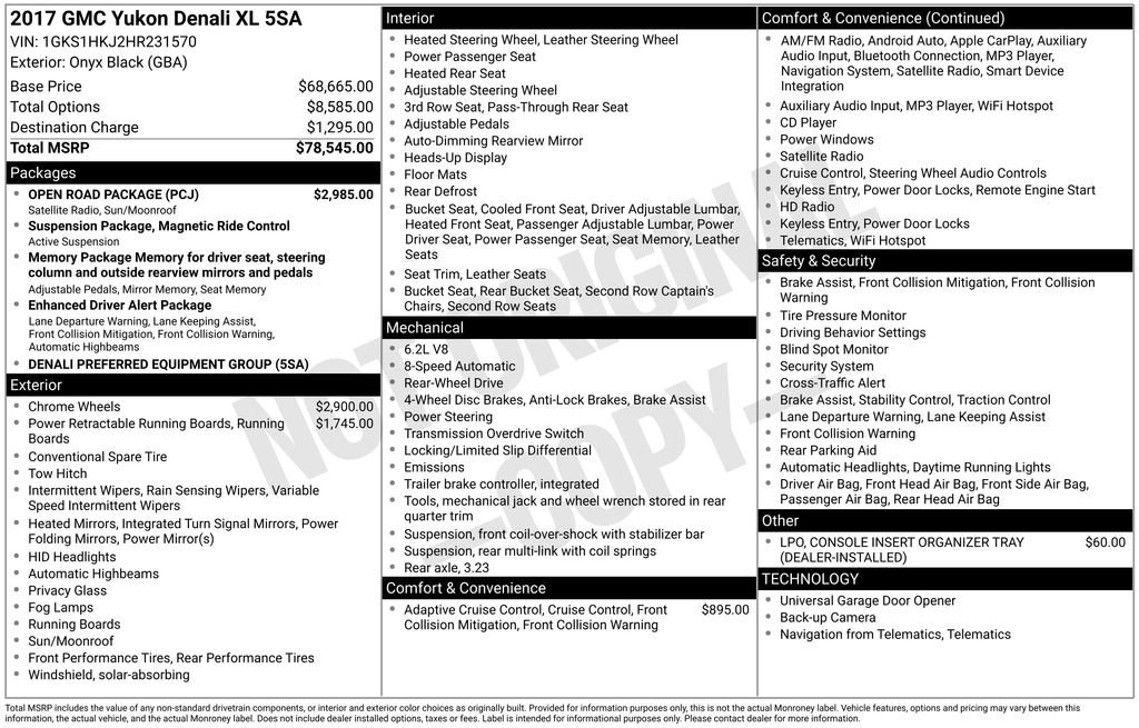 Used 2017 GMC Yukon XL Denali w/ Open Road Package image 3