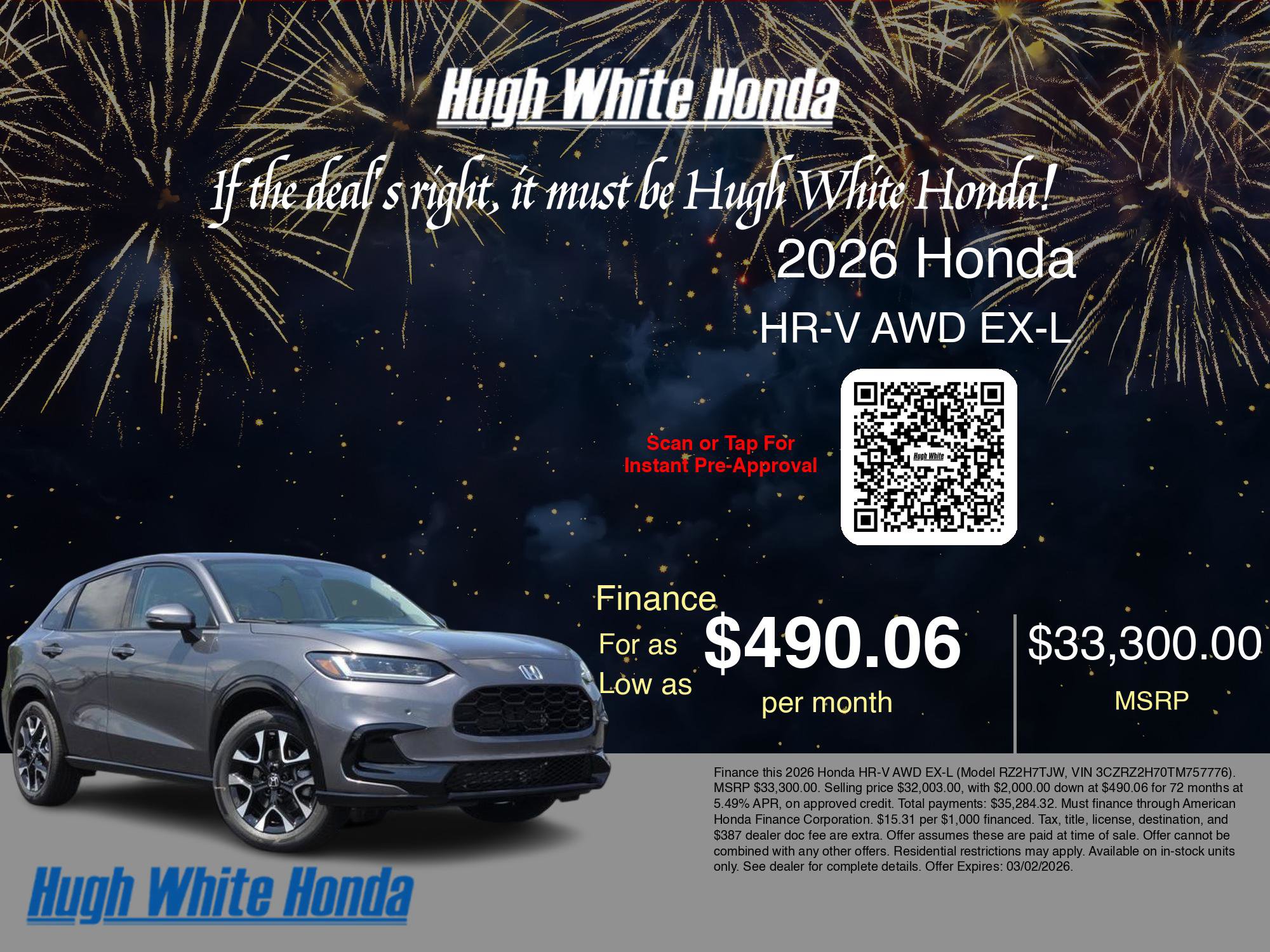 New 2026 Honda HR-V EX-L image 7