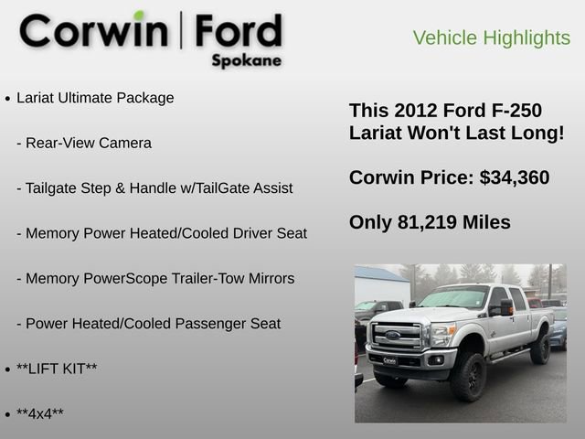 Used 2012 Ford F250 Lariat w/ Lariat Ultimate Pkg image 11