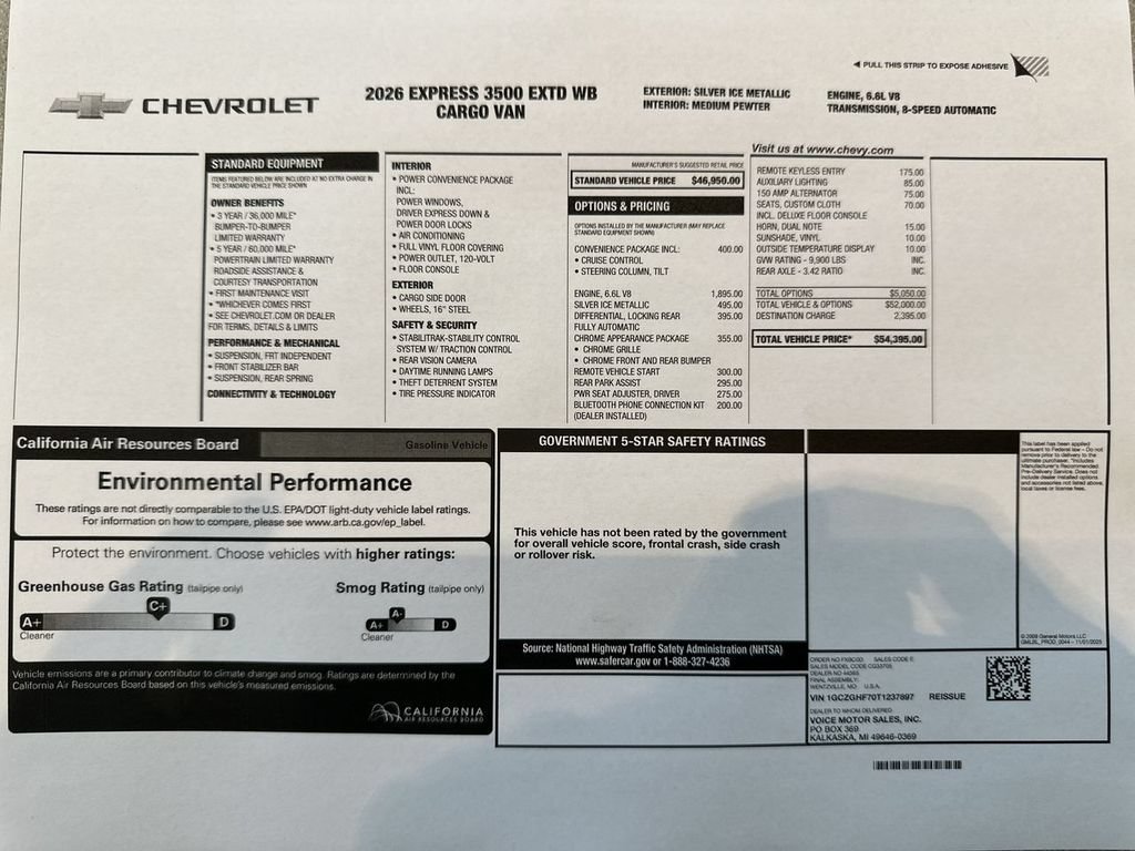 New 2026 Chevrolet Express 3500 Extended w/ Driver Convenience Package RWD image 40