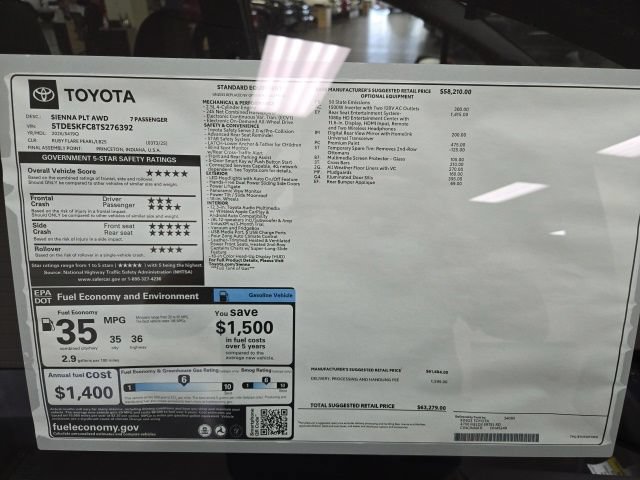 New 2026 Toyota Sienna Platinum AWD/4WD image 7