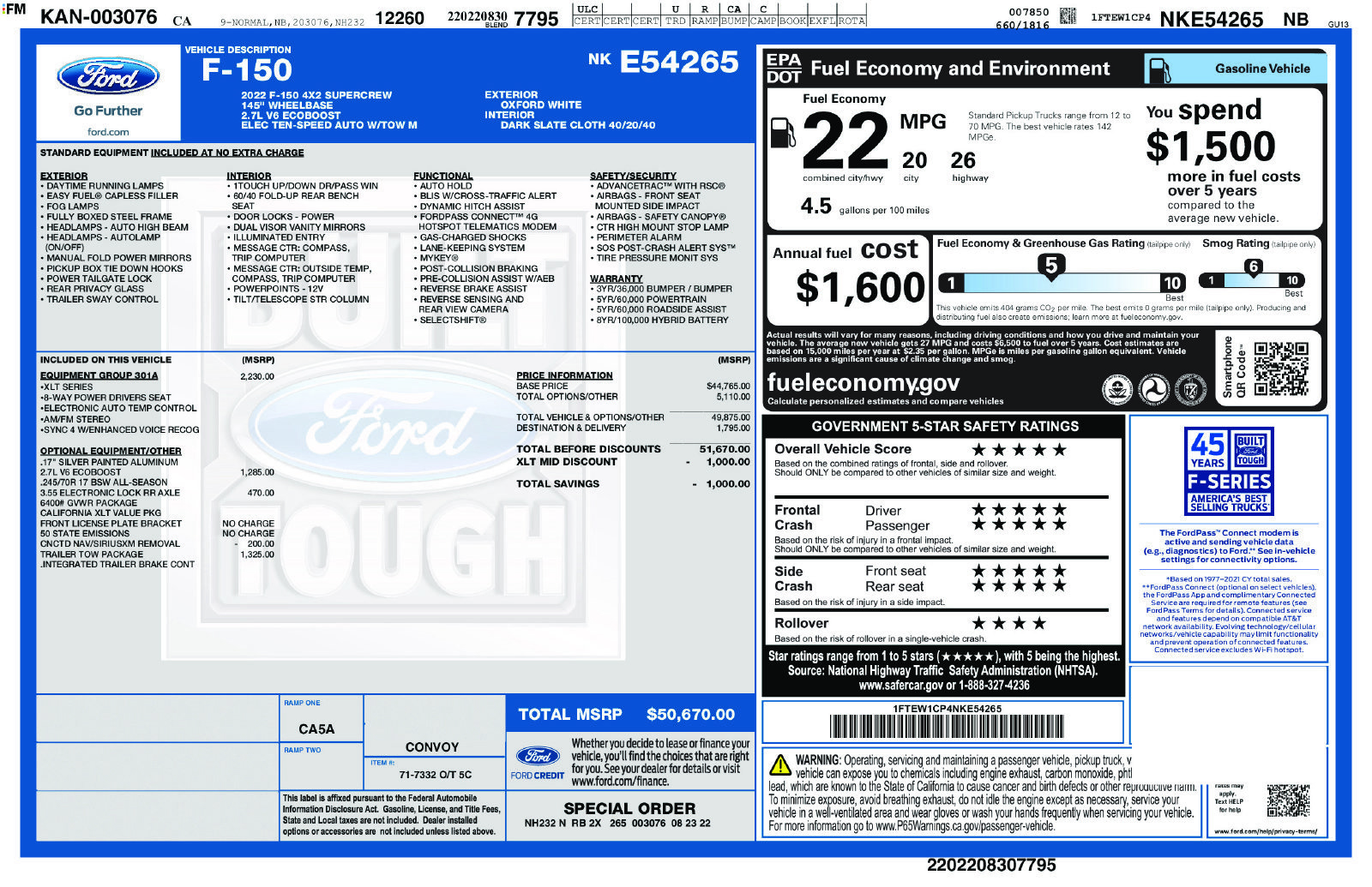 Certified 2022 Ford F150 XLT w/ Equipment Group 301A Mid RWD image 33