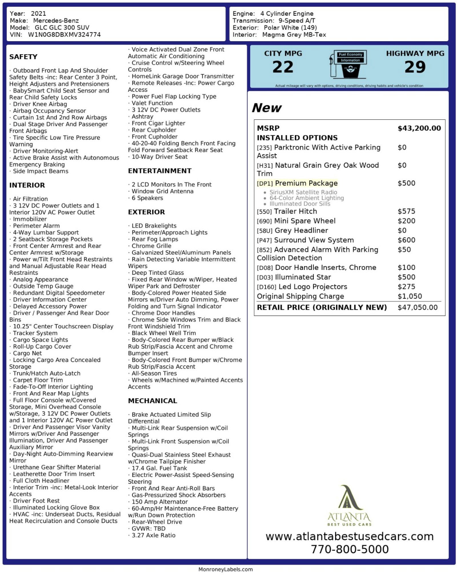 Used 2021 Mercedes-Benz GLC 300 w/ Premium Package image 54