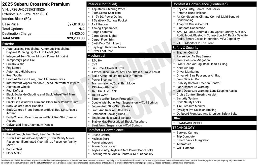 Certified 2025 Subaru Crosstrek 2.0i Premium image 25