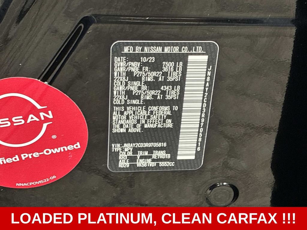 Used 2024 Nissan Armada Platinum w/ Cargo Package AWD/4WD image 29