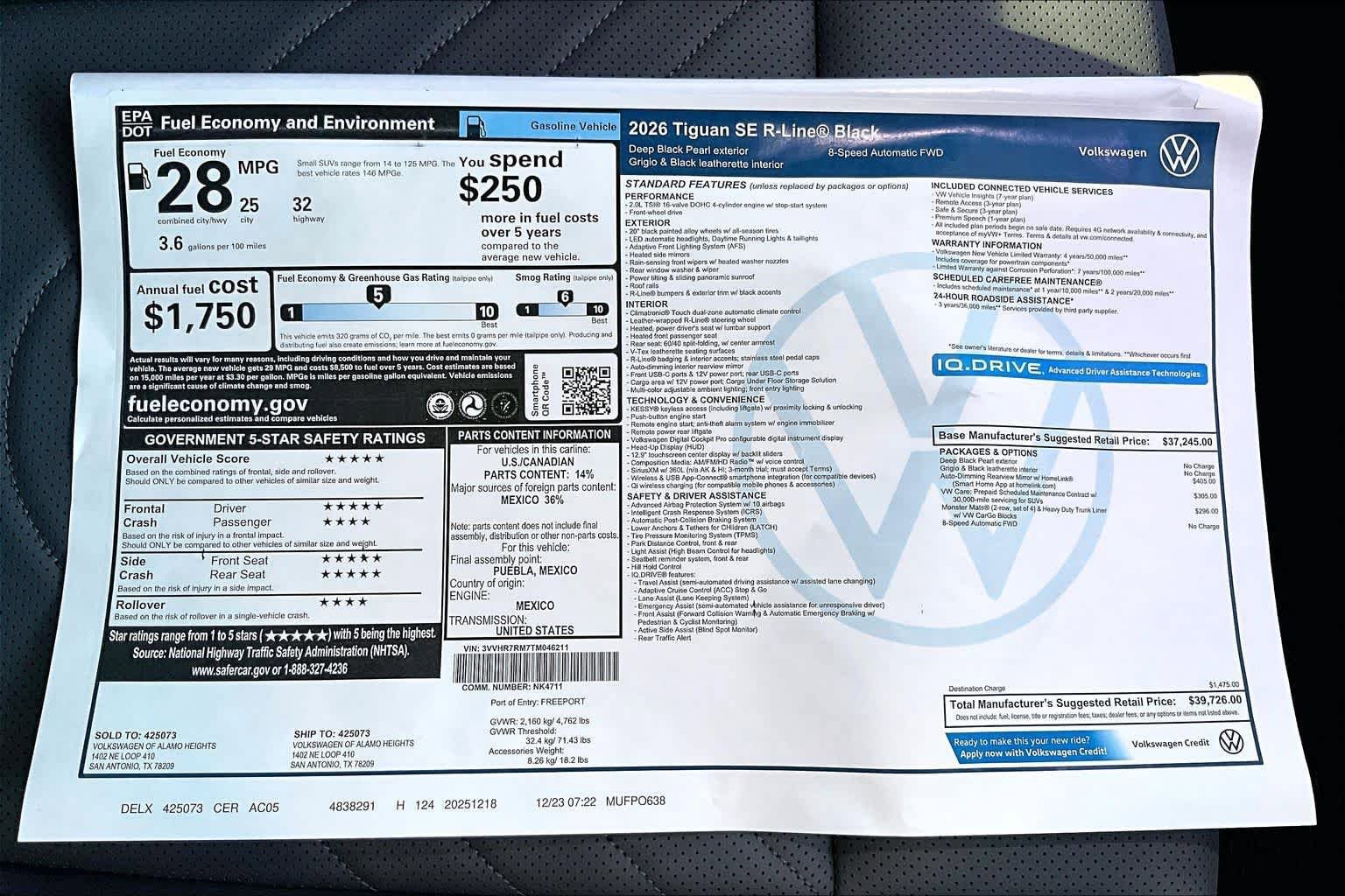 New 2026 Volkswagen Tiguan SE R-Line image 19