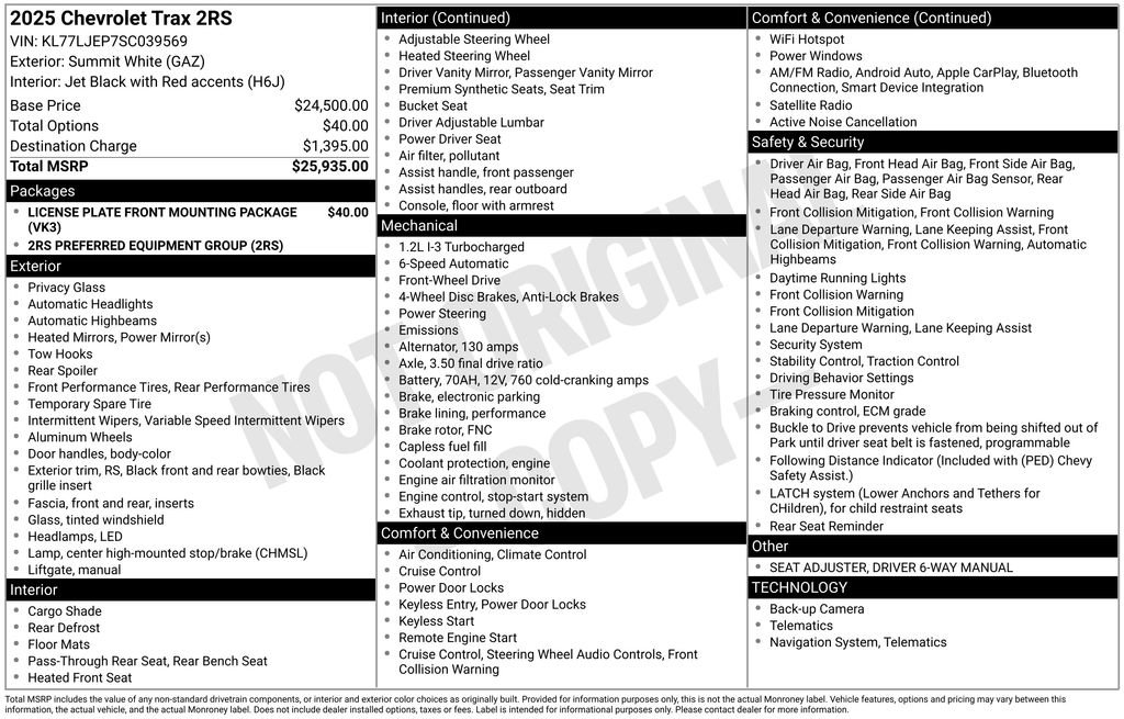 Used 2025 Chevrolet Trax RS FWD image 6