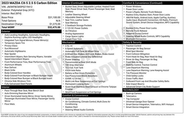 Certified 2023 MAZDA CX-5 Carbon Edition AWD/4WD image 6