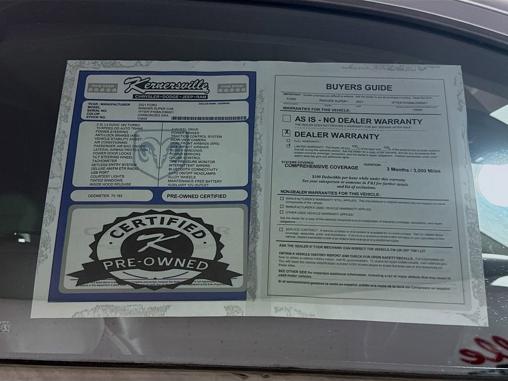 Used 2021 Ford Ranger XL w/ Equipment Group 101A High image 37