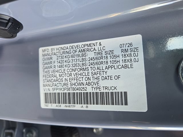 New 2026 Honda Ridgeline RTL image 19