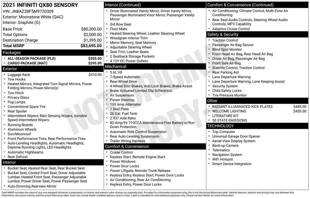 Used 2021 INFINITI QX80 Sensory w/ All-Season Package image 3