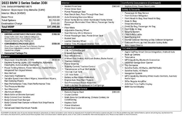 Used 2023 BMW 330i Sedan w/ Driving Assistance Package RWD image 4