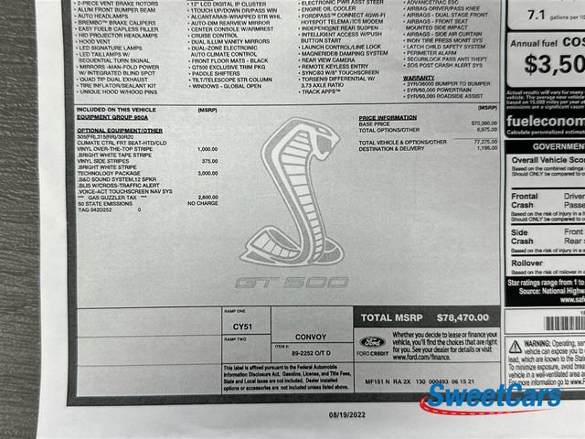 Used 2021 Ford Mustang Shelby GT500 w/ Technology Package image 49