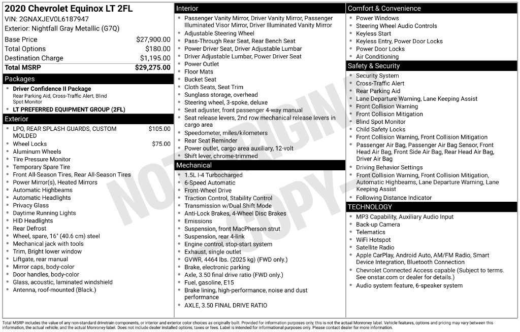 Used 2020 Chevrolet Equinox LT FWD image 8