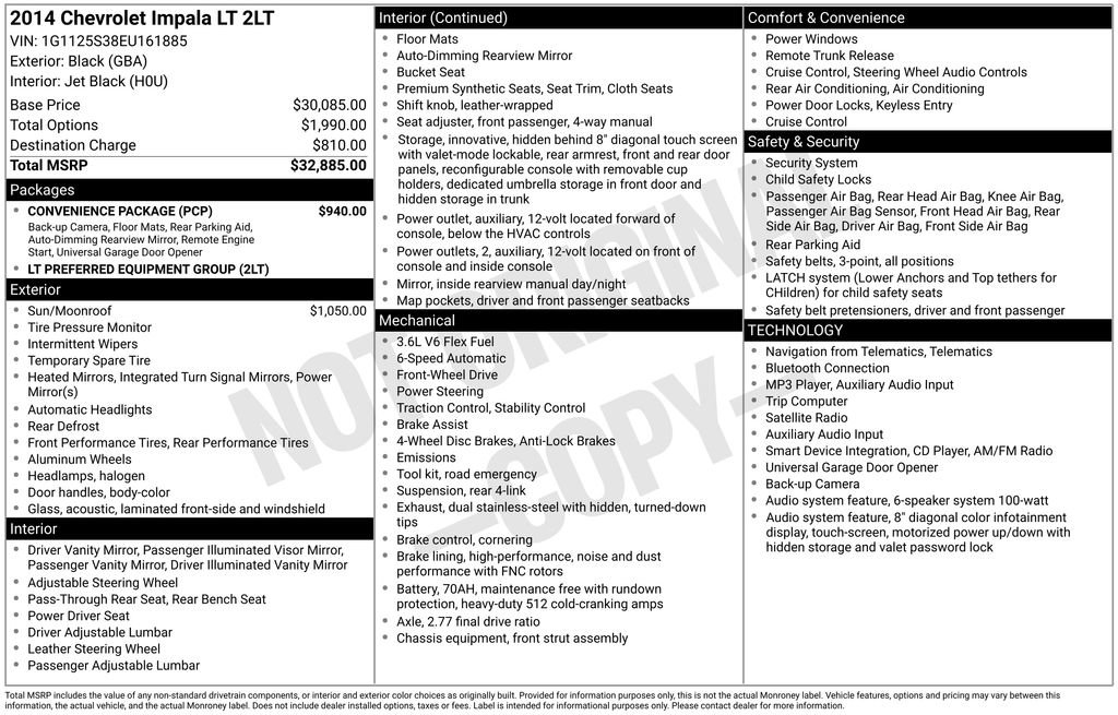 Used 2014 Chevrolet Impala LT w/ Convenience Package image 4