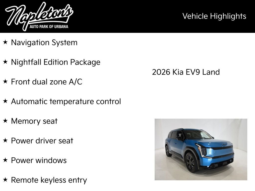 New 2026 Kia EV9 Land w/ Nightfall Edition Package image 15