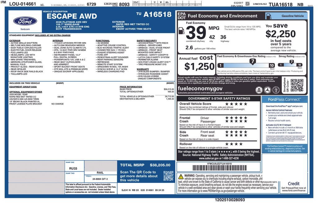 New 2026 Ford Escape Platinum image 4